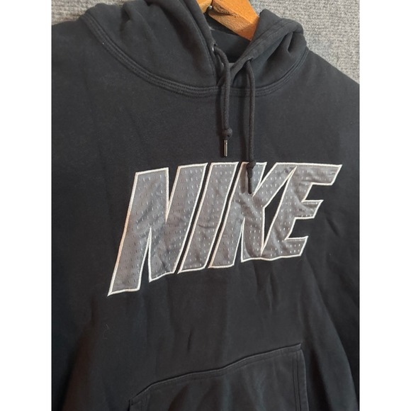 NIKE Black Hoodie Sweatshirt Pullover Large Graphic Logo - Picture 3 of 7